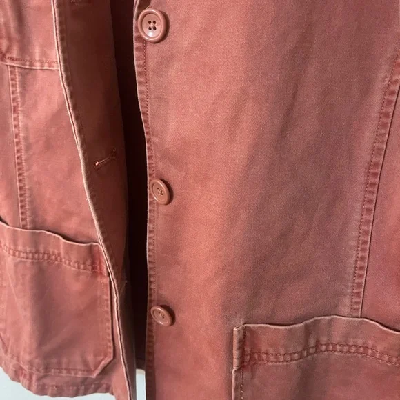 GAP Washed Rust Utility Jacket | Soft Canvas Blazer-Style Coat | Size L - Picture 4 of 6
